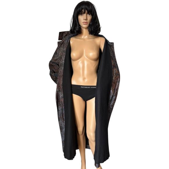 American Vtg Vision iridescent animal print wool lined trench coat XL - Picture 13 of 17